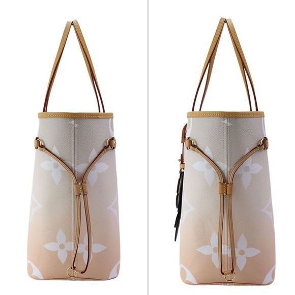 Louis Vuitton Neverfull MM Monogram Giant Gray Orange Tote Bag - Picture 6 of 10